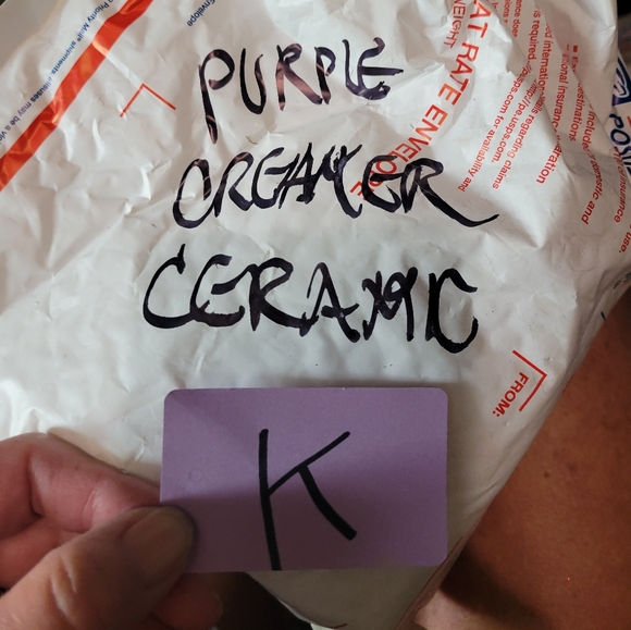 Ceramic Milk creamer carton eggplant color vintage new old stock - Picture 6 of 6